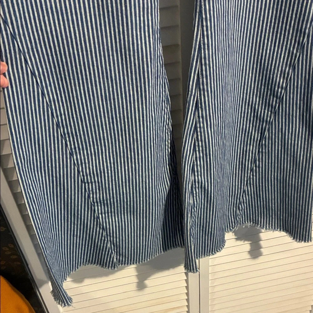 Striped Blue Flare Jeans - Picture 3 of 9